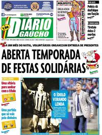 Capa do jornal Diário Gaúcho 25/11/2017