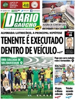 Capa do jornal Diário Gaúcho 26/01/2017