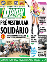 Capa do jornal Diário Gaúcho 26/04/2017