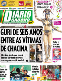 Capa do jornal Diário Gaúcho 27/02/2017
