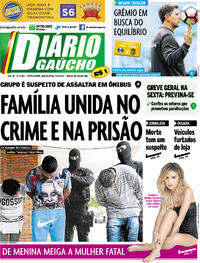 Capa do jornal Diário Gaúcho 27/04/2017