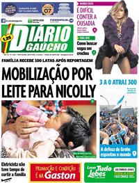 Capa do jornal Diário Gaúcho 27/10/2017
