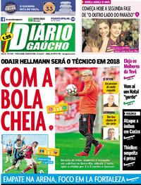 Capa do jornal Diário Gaúcho 27/11/2017