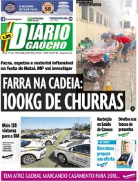 Capa do jornal Diário Gaúcho 27/12/2017