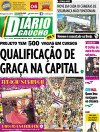 Capa do jornal Diário Gaúcho 28/02/2017