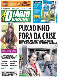 Capa do jornal Diário Gaúcho 28/06/2017