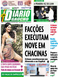 Capa do jornal Diário Gaúcho 28/08/2017