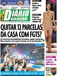Capa do jornal Diário Gaúcho 28/11/2017