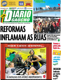 Capa do jornal Diário Gaúcho 29/04/2017