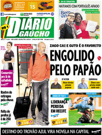 Capa do jornal Diário Gaúcho 29/05/2017
