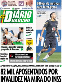 Capa do jornal Diário Gaúcho 29/08/2017