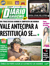 Capa do jornal Diário Gaúcho 30/03/2017