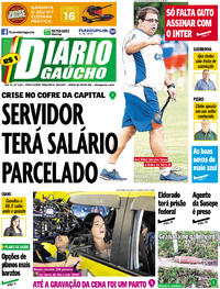 Capa do jornal Diário Gaúcho 30/05/2017