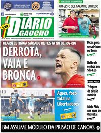 Capa do jornal Diário Gaúcho 30/10/2017