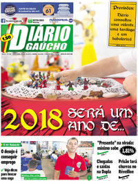 Capa do jornal Diário Gaúcho 30/12/2017