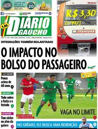 Capa do jornal Diário Gaúcho 01/02/2018