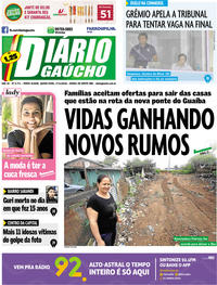 Capa do jornal Diário Gaúcho 01/11/2018