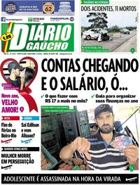 Capa do jornal Diário Gaúcho 02/01/2018