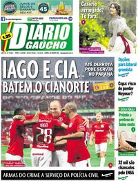 Capa do jornal Diário Gaúcho 02/03/2018