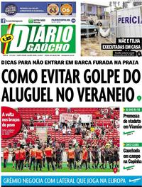 Capa do jornal Diário Gaúcho 03/01/2018