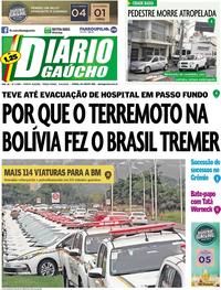 Capa do jornal Diário Gaúcho 03/04/2018