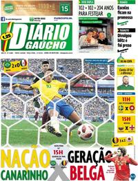 Capa do jornal Diário Gaúcho 03/07/2018
