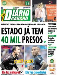 Capa do jornal Diário Gaúcho 03/09/2018