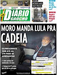 Capa do jornal Diário Gaúcho 06/04/2018