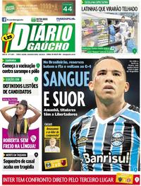 Capa do jornal Diário Gaúcho 06/08/2018