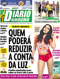 Capa do jornal Diário Gaúcho 08/01/2018