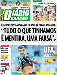 Capa do jornal Diário Gaúcho 08/02/2018