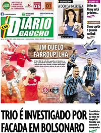 Capa do jornal Diário Gaúcho 08/09/2018