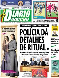 Capa do jornal Diário Gaúcho 09/01/2018