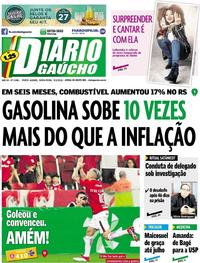 Capa do jornal Diário Gaúcho 09/02/2018