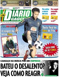 Capa do jornal Diário Gaúcho 09/06/2018