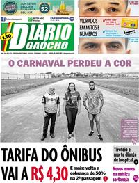 Capa do jornal Diário Gaúcho 10/03/2018