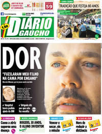 Capa do jornal Diário Gaúcho 10/11/2018