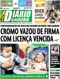 Capa do jornal Diário Gaúcho 10/12/2018