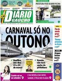 Capa do jornal Diário Gaúcho 11/01/2018