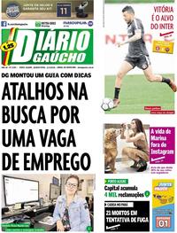 Capa do jornal Diário Gaúcho 11/04/2018