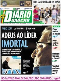 Capa do jornal Diário Gaúcho 11/05/2018