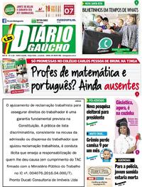 Capa do jornal Diário Gaúcho 11/09/2018