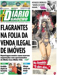 Capa do jornal Diário Gaúcho 12/02/2018