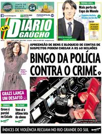 Capa do jornal Diário Gaúcho 13/03/2018
