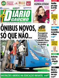 Capa do jornal Diário Gaúcho 13/11/2018