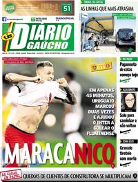 Capa do jornal Diário Gaúcho 14/08/2018