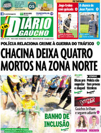 Capa do jornal Diário Gaúcho 15/01/2018