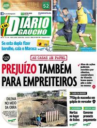 Capa do jornal Diário Gaúcho 15/08/2018