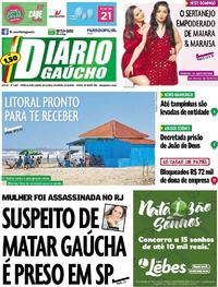 Capa do jornal Diário Gaúcho 15/12/2018