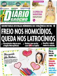 Capa do jornal Diário Gaúcho 16/01/2018